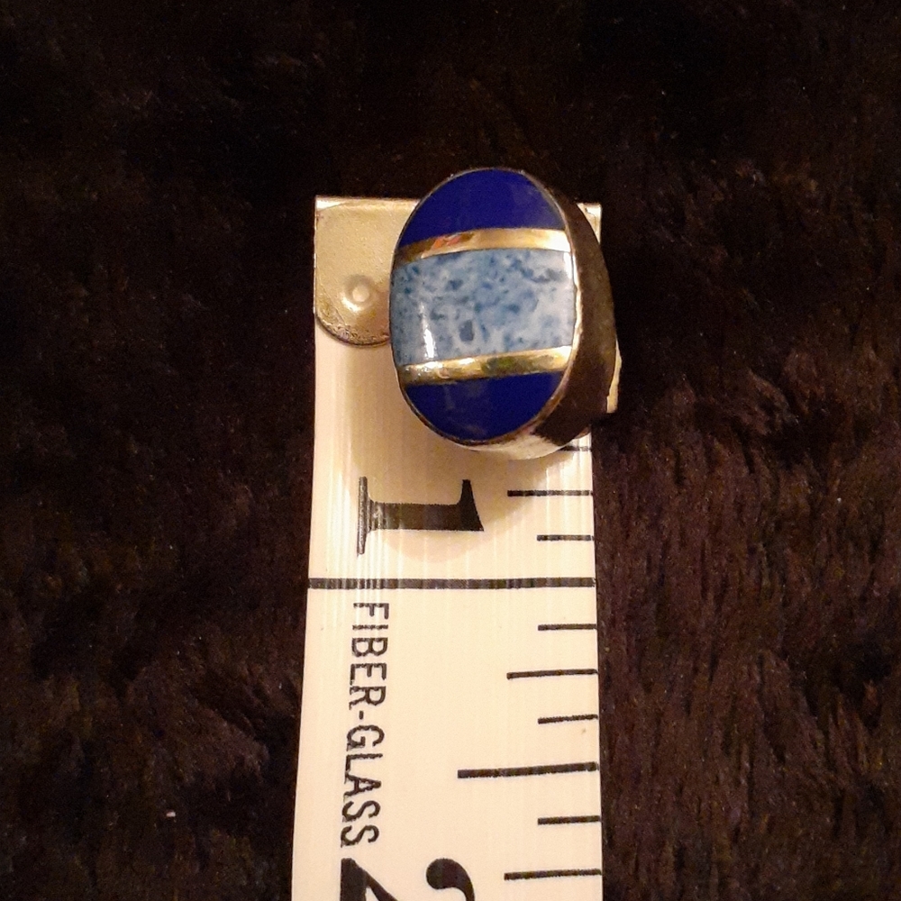 Sterling Lapis & Turquoise Earrings - Picture 3 of 6